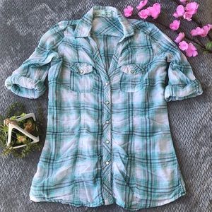 Maurices Plaid Button-Up